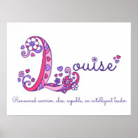 Louise initial L doodle heart art name meaning