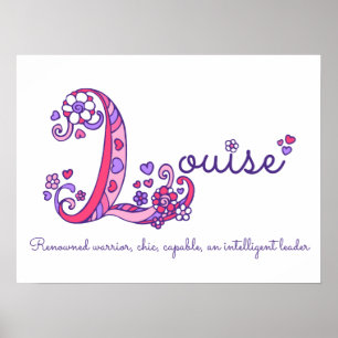 Louise initial L doodle heart art name meaning Poster