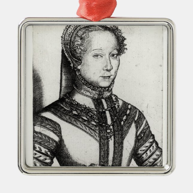 Louise Labe  La Belle Cordiere, 1555 Metal Tree Decoration (Front)