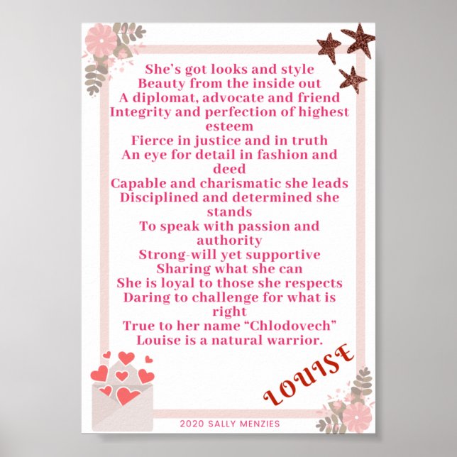 "Louise" Name Poem Poster (Front)