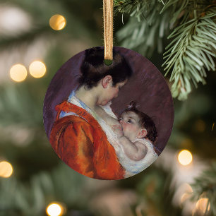Louise Nursing Her Child   Mary Cassatt Ceramic Tree Decoration