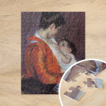 Louise Nursing Her Child | Mary Cassatt Jigsaw Puzzle<br><div class="desc">Louise Nursing Her Child (1898) by American impressionist artist Mary Cassatt. The pastel drawing depicts a portrait of a mother nursing her young child,  a common theme in Cassatt's work.

Use the design tools to add custom text or personalise the image.</div>