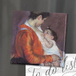 Louise Nursing Her Child | Mary Cassatt Magnet<br><div class="desc">Louise Nursing Her Child (1898) by Mary Cassatt is a tender and intimate portrayal of a mother breastfeeding her child. The painting beautifully captures the emotional connection and nurturing bond between mother and child, showcasing Cassatt’s masterful ability to depict maternal themes. Soft, warm colours and gentle brushstrokes emphasise the quiet...</div>