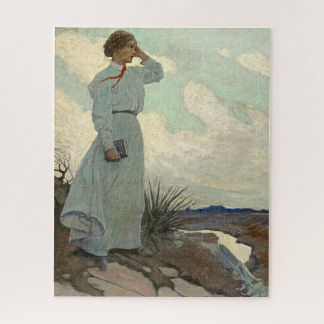 Louise on one of the Barren Hills by N. C. Wyeth Jigsaw Puzzle (Vertical)