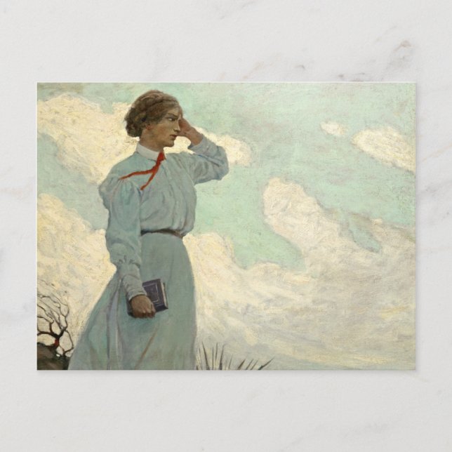 Louise on one of the Barren Hills by N. C. Wyeth Postcard (Front)