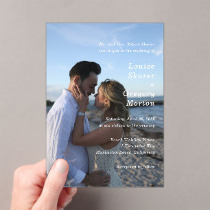Louise Simple Photo Modern Wedding Acrylic Invitations