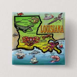 Louisiana 15 Cm Square Badge