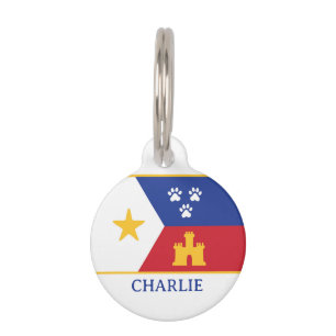 LOUISIANA ACADIAN FLAG PET TAG
