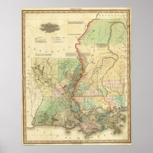 Louisiana and Mississippi Poster