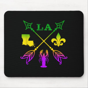Louisiana Arrow Mardi Gras , Uni-adult, Black, Sma Mouse Mat