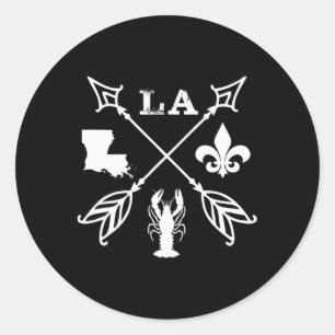 Louisiana Arrow T Shirt New Orleans Mardi Gras Classic Round Sticker