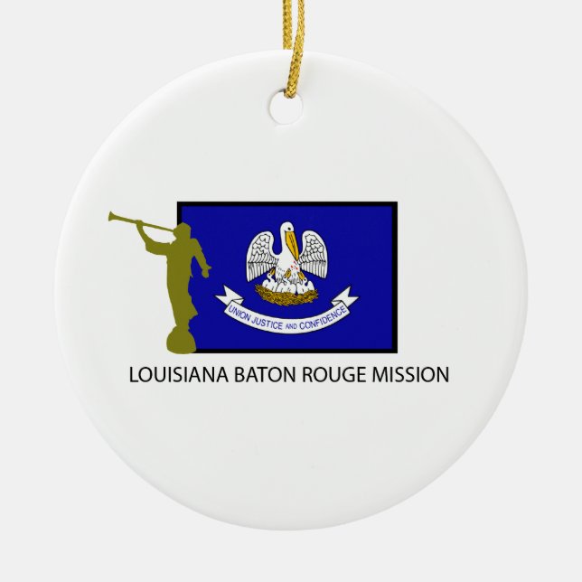 LOUISIANA BATON ROUGE MISSION LDS CTR CERAMIC TREE DECORATION (Front)