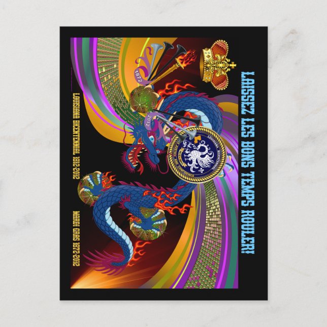 Louisiana Bicent. Mardi Gras Dual Logo Postcard (Front)