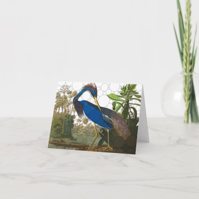 Louisiana Blue Heron by After John James Audubon Thank You Card (Front)