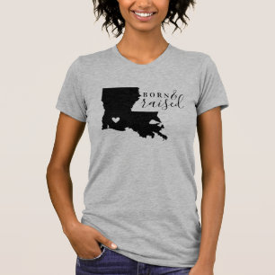 Louisiana Born and Raised State Tee