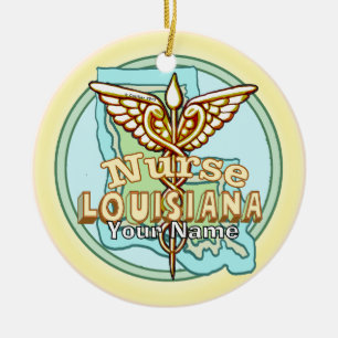 Louisiana Caduceus Nurse Ceramic Tree Decoration
