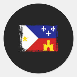 Louisiana Cajun Acadiana Flag Classic Round Sticker