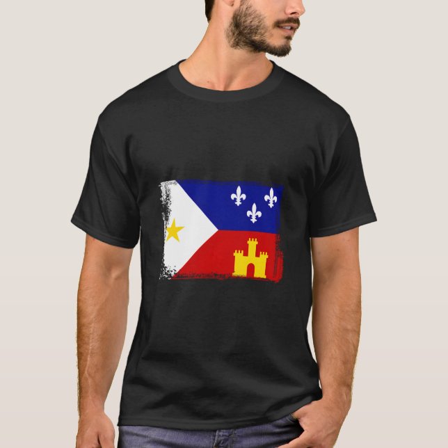 Louisiana Cajun Acadiana Flag T-Shirt (Front)