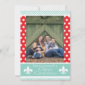 Louisiana Cajun Christmas Cards- Red and Blue Holiday Card