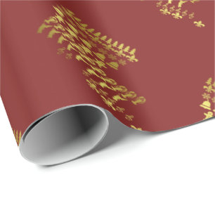 Louisiana Cajun Christmas Gold Print Gift Wrap