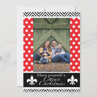 Louisiana Cajun Christmas- Red & Black Design Holiday Card