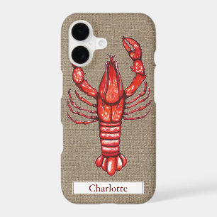 Louisiana Cajun Crawfish Burlap Custom Name
