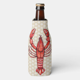 Louisiana Cajun Crawfish & Fleur De Lis Bottle Cooler