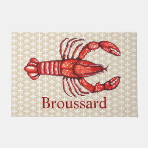 Louisiana Cajun Crawfish & Fleur De Lis Doormat