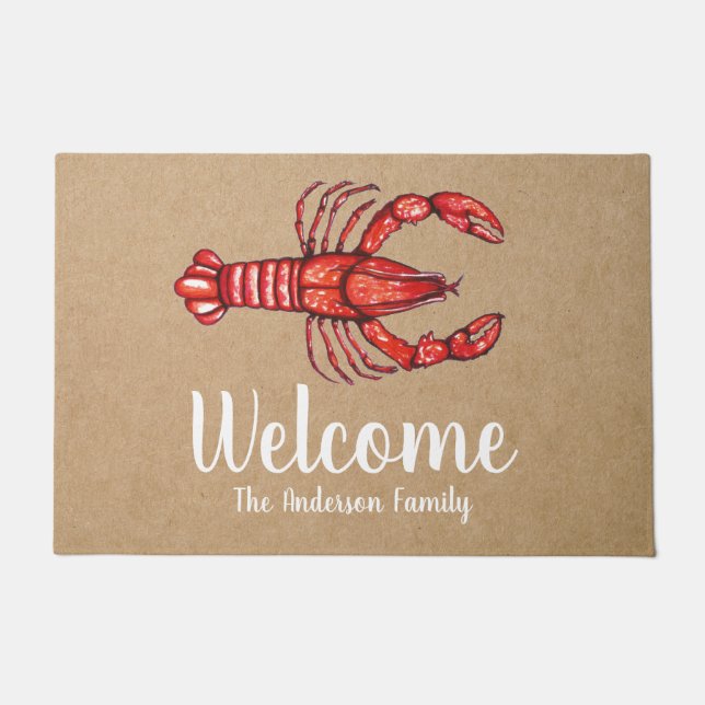 Louisiana Cajun Crawfish Personalised Welcome Doormat (Front)