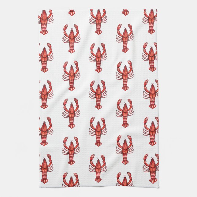 Louisiana Cajun Crawfish Tea Towel (Vertical)