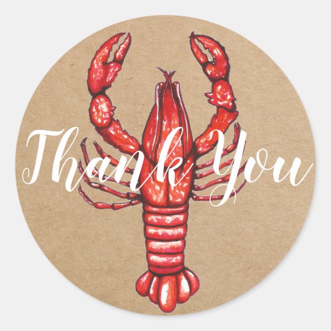 Louisiana Cajun Crawfish Thank You Classic Round Sticker (Front)