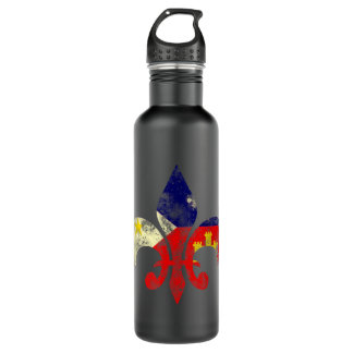 Louisiana Cajun Proud Acadiana Flag Distressed Fle 710 Ml Water Bottle