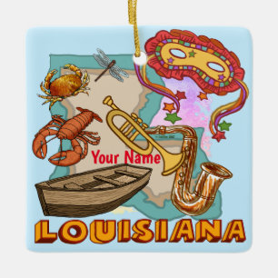 Louisiana Ceramic Ornament