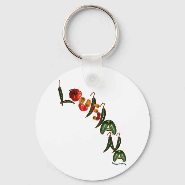Louisiana Chilli Peppers Key Ring (Front)