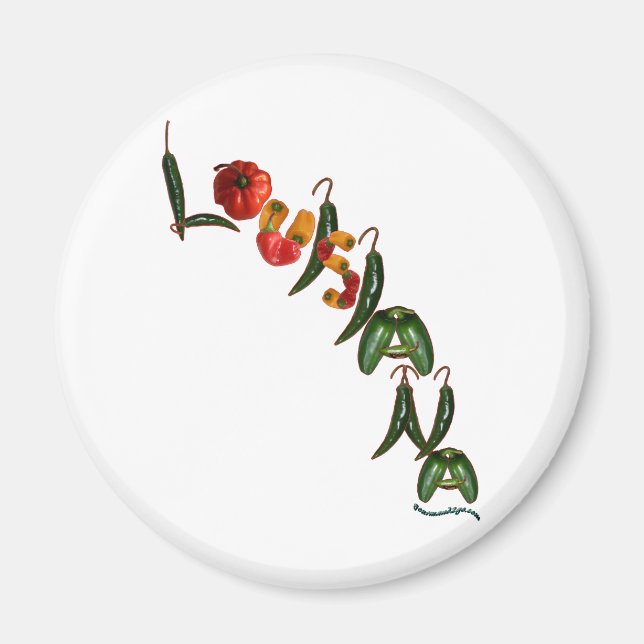 Louisiana Chilli Peppers Magnet (Front)
