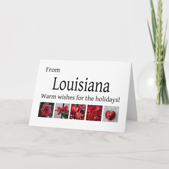 Louisiana Christmas Card with ornaments (Front)
