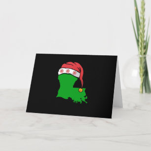 Louisiana Christmas Cute Christmas Gift Green US Card