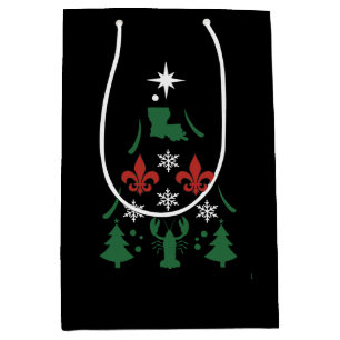 Louisiana Christmas Holiday Cajun Medium Gift Bag