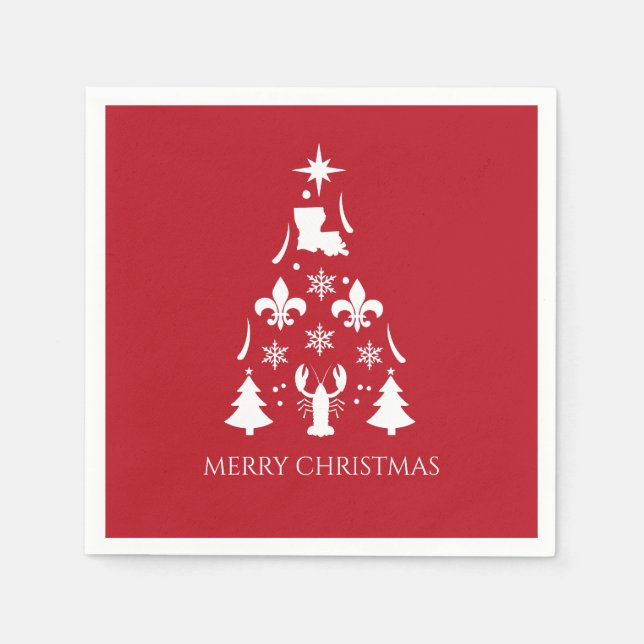 Louisiana Christmas Holiday Cajun  Napkin (Front)