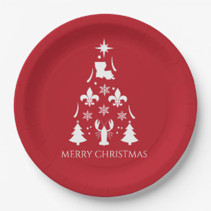 Louisiana Christmas Holiday Cajun Paper Plate