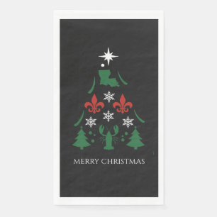 Louisiana Christmas Holiday Cajun Party Napkin