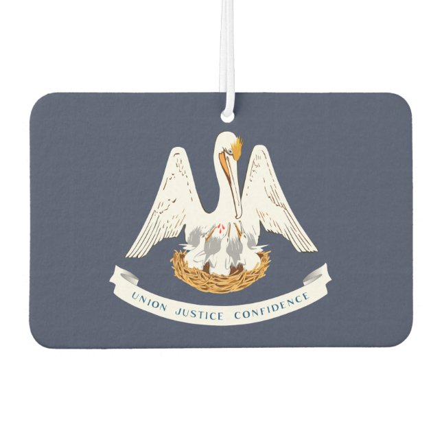 Louisiana coat of arms, American T-Shirt Car Air Freshener (Front)