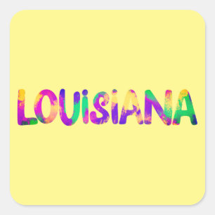 Louisiana Colours of Madi Gras and Spicy Food Square Sticker