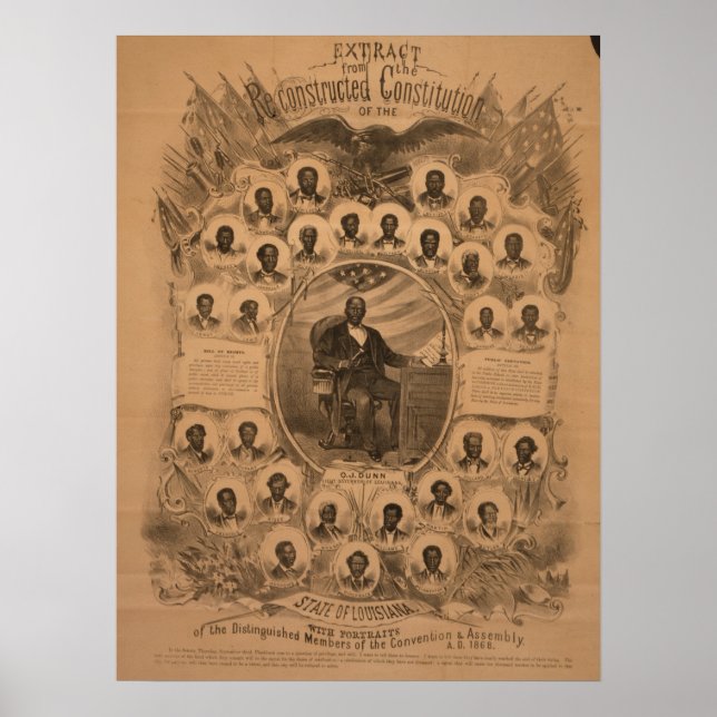 Louisiana Constitution & Convention Members, 1868 Poster (Front)