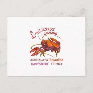 LOUISIANA COOKING POSTCARD