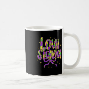 Louisiana Coquette Bow Colourful Mardi Gras Carniv Coffee Mug