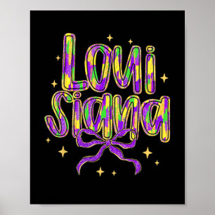 Louisiana Coquette Bow Colourful Mardi Gras Carniv Poster