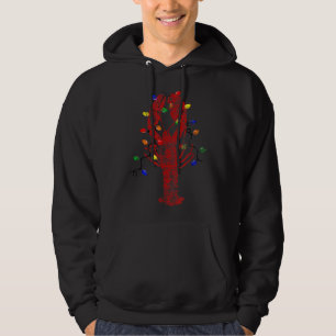 Louisiana Crawfish Christmas Lights Distressed Hoodie