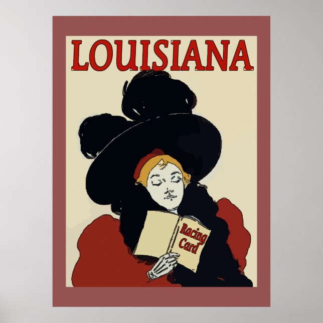 Louisiana Derby Day Vintage Woman Poster (Front)