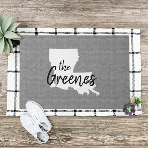 Louisiana Family Monogram State Doormat